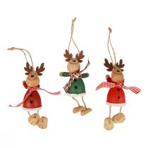 tételeket Elk dekoráció fa dekorációs fogas karácsonyi zöld piros 10,5cm 6db