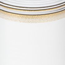 tételeket Elegáns Moiré koszorú szalag, 125 mm, fehér, arany szegéllyel - Kiváló minőségű díszszalag virágkötészethez és ünnepségekre