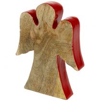 tételeket Angyal díszítő figura fa piros, natúr 15cm