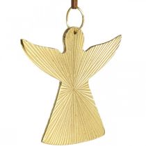 Díszangyal, fém címke, karácsonyi dekoráció arany 9 × 10cm 3db
