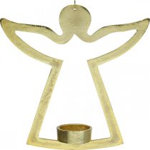 tételeket Dekoratív angyalka, akasztható teamécses tartó, fém díszítés arany H20cm