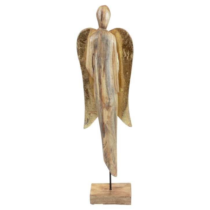 Fa angyal fa angyal figura natúr arany 17×9,5×58cm