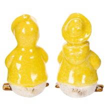 tételeket Kacsa figurák, esőkabát kerámia figurák vidám erkély- és kerti dekorációhoz, 11 cm, 4 darab