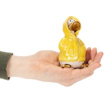 tételeket Kacsa figurák, esőkabát kerámia figurák vidám erkély- és kerti dekorációhoz, 11 cm, 4 darab