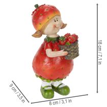 tételeket Eperlány Dekoratív Figura Nyári Dekorációhoz, Aranyos Szobor Nappaliba és Erkélyre, 18cm