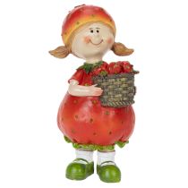 tételeket Eperlány Dekoratív Figura Nyári Dekorációhoz, Aranyos Szobor Nappaliba és Erkélyre, 18cm
