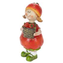 tételeket Eperlány Dekoratív Figura Nyári Dekorációhoz, Aranyos Szobor Nappaliba és Erkélyre, 18cm