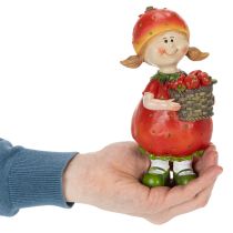 tételeket Eperlány Dekoratív Figura Nyári Dekorációhoz, Aranyos Szobor Nappaliba és Erkélyre, 18cm
