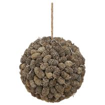 tételeket Égerfa toboz díszgömb akasztásra, fehérre meszelt, 20cm