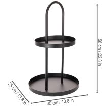 tételeket Fém kétszintes kerek dísztálca 58cm