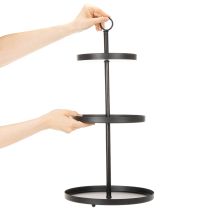 tételeket Háromszintes fém kerek tálalóállvány többszintes asztaldíszítéshez, 61 cm