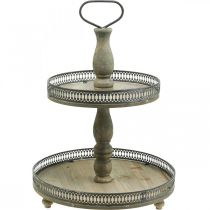 tételeket Deco tortaállvány Wood Plants tortaállvány Vintage H47cm Ø34cm