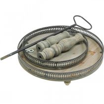 tételeket Deco tortaállvány Wood Plants tortaállvány Vintage H47cm Ø34cm