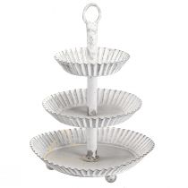 tételeket Fém 3 rétegű tálca, fehér H23 cm