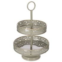 tételeket Dekoratív, emeletes tálalótálca füllel, csillag motívummal, kétszintes, 49 cm