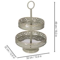 tételeket Dekoratív, emeletes tálalótálca füllel, csillag motívummal, kétszintes, 49 cm