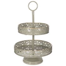 tételeket Dekoratív, emeletes tálalótálca füllel, csillag motívummal, kétszintes, 49 cm