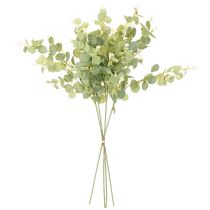 tételeket Mesterséges eukaliptusz ág kerek levelekkel, 75 cm, 4 darab