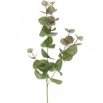 tételeket Mesterséges eukaliptusz ág deco zöld növény zöld, rózsaszín 75cm