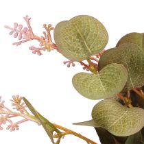 tételeket Mesterséges eukaliptusz ágak rózsaszín virágokkal, 45 cm, 3 darab