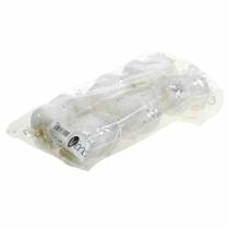 tételeket Dekoratív bagoly koronával, fehér, csillogó 6,5 × 8 cm 6db.