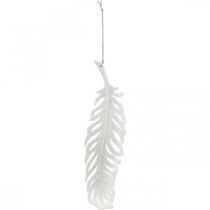 tételeket Akasztható tollak, karácsonyfadísz, dísztollak csillámmal, esküvői fehér L19cm 12db