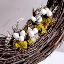 tételeket Tollág dísztüskék természetes tollakkal, húsvéti dekoráció elegáns kompozíciókhoz, 37 cm, 12 darab
