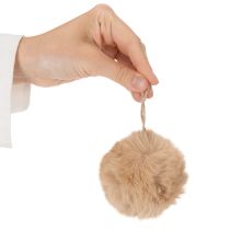 tételeket Dekoratív pompon akasztásra, bolyhos szőrgombóc, 7 cm, 6 darab