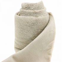 tételeket Asztali futó műszőrme bézs, asztali pánt díszszőrme 15×200cm