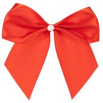tételeket Dekoratív piros masni, előre megkötve barkácsoláshoz és csomagoláshoz, 11 cm, 25 darab