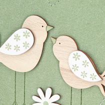 tételeket Filcszív akasztómadárhoz Zöld Natúr 17x21cm 6 db