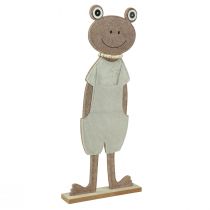 tételeket Nemez dekoratív béka dungarees bézs díszítő figura filccel, H51,5 cm