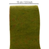 tételeket Filcszalag kétszínű virágkötészethez, zöld/piros, 15 cm x 5 m