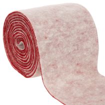 tételeket Filcszalag, 100% gyapjú, kétszínű, edényfogónak, fehér/piros filcszalag, 15cm x 5m