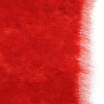 Filc szalag díszítés kéttónusú piros, fehér Fazék szalag karácsonyi 15cm × 4m