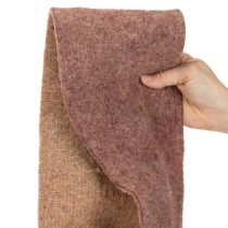 tételeket Kétszínű filcszalag gyapjúfilcből, 100% gyapjú, lila/barna, 15cm x 5m
