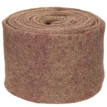 tételeket Kétszínű filcszalag gyapjúfilcből, 100% gyapjú, lila/barna, 15cm x 5m