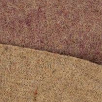 tételeket Kétszínű filcszalag gyapjúfilcből, 100% gyapjú, lila/barna, 15cm x 5m