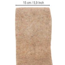 tételeket Filc szalag, kétszínű, méteráru kreatív projektekhez, barna/fehér, 15cm x 5m