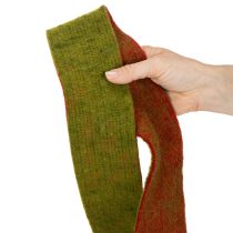 tételeket Filcszalag, kétszínű edényfogó szalag, 100% gyapjú, piros/zöld, 7,5 cm széles, 5 m hosszú