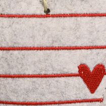 tételeket Filc szívek Karácsonyfadíszek bézs szívek 8,5×12cm 6 db