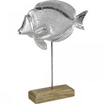 Díszhalak, tengeri dekoráció, halak fém ezüstből, natúr színek H28,5cm