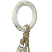 tételeket Mangófából készült halak akasztáshoz Shabby Chic 19,5/15,5/10 cm