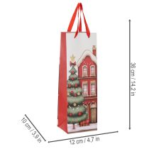tételeket Ajándéktasak üvegből, karácsonyi házikó és karácsonyfa 36cm 2db