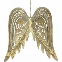 tételeket Karácsonyi dekoráció angyalszárnyak, fém dekoráció, akasztható szárnyak arany színű, antik megjelenés H29,5cm SZ28,5cm