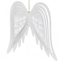 tételeket Akasztható szárnyak, Adventi dekoráció, angyalszárnyak fémből Fehér H29,5cm Sz28,5cm