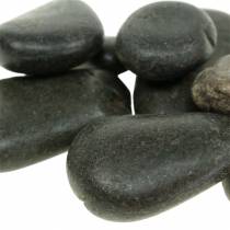 Folyó kavics matt fekete természetes kövek dekoratív kövek L15-60mm sz15-40mm 2kg