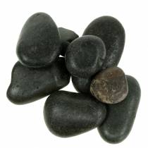 Folyó kavics matt fekete természetes kövek dekoratív kövek L15-60mm sz15-40mm 2kg