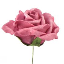 tételeket Habrózsa dróton mini rózsa órózsaszín Ø5cm 27db