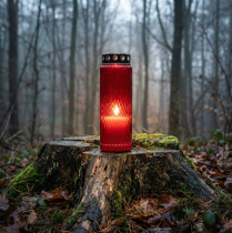 tételeket Sírgyertya fedő motívum virág piros fekete 10 nap H27cm